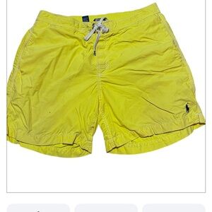 Ralph Lauren Yellow Swim Trunks Quick-Dry Drawstring Sz L Men